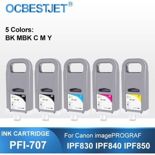 PFI-707 PFI707 700ML Compatible Ink Cartridge With Full Ink For Canon imagePROGRAF IPF830 IPF840 IPF850 Printer 5Colors/Set