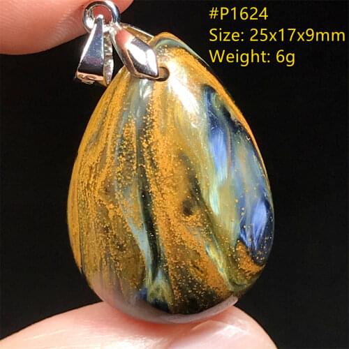 Natural Blue Pietersite Pendant Jewelry For Women Men Healing Luck Crystal 20x15x8mm Beads 925 Silver Namibia Energy Stone AAAAA