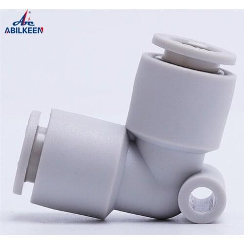PV white pneumatic connector L-type air hose quick connector high-end plastic connector air compressor accessories 4 6 8 10 12mm