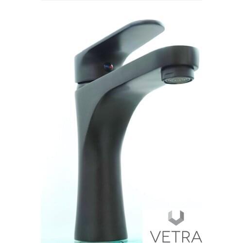 GRIFERIA MONOMANDO Basin ECO NEO black lashes anchor opening in cold ceramic cartridge VETRA