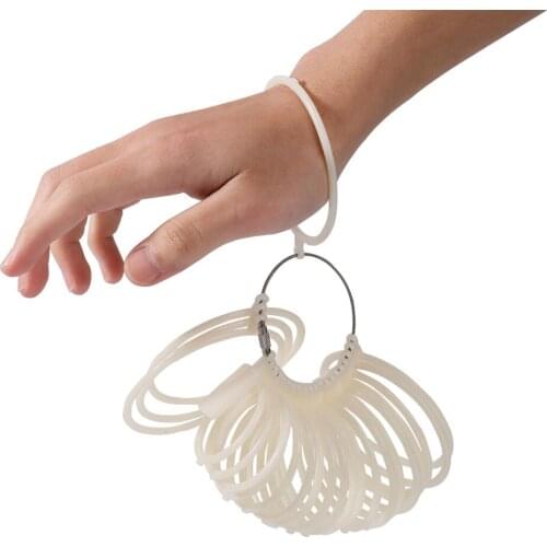 Adjustable White Plastic Wristband Bracelet Ring Size Measuring Instrument Measuring Jewelry Tool