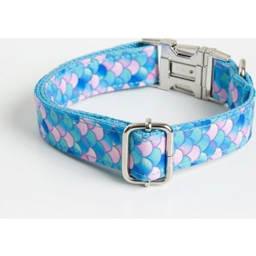 Adjustable Nylon Dog Collar Bowtie Flower Print Big Small Medium Large Dog Collars Quick Release Buckle bow-knot Puppy Chihuahua