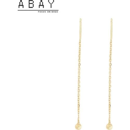 S925 Sterling Silver Small Round Bead Ear Line Women New Style Temperament Cool Wind Frosting Sense Tassel Earrings Fashion