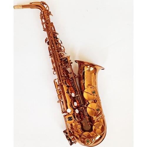 Made in Franc Mark VI Supreme Model Coffee Engraved Gold E Flat Alto Saxophone Eb Sax with Case Accessories