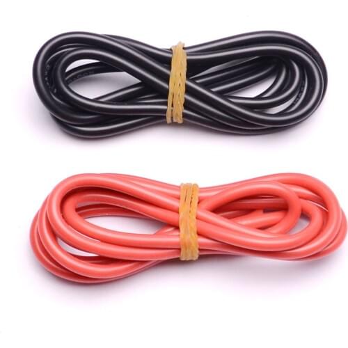 EBOYU(TM) 2 meter 2 Colors [1m Black And 1m Red] Silicon Wire 14AWG Heatproof Soft Silicone Silica Gel Wire Cable