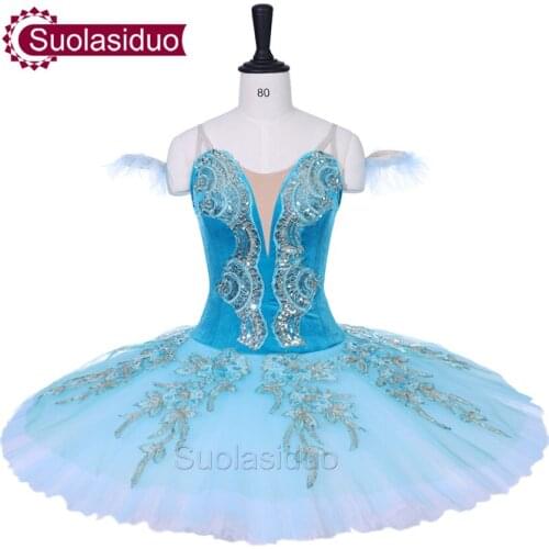 Adult Blue Professional Ballet Tutu YAGP Perfromance Stage Wear Women Classical Ballet Dance Competition Costumes Girls Ballet