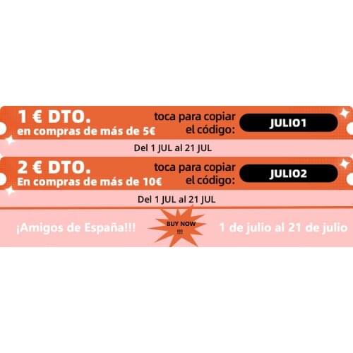Copy this code to receive the coupon for French REMISE1 and REMISE3 for Spain JULIO1 and JULIO2