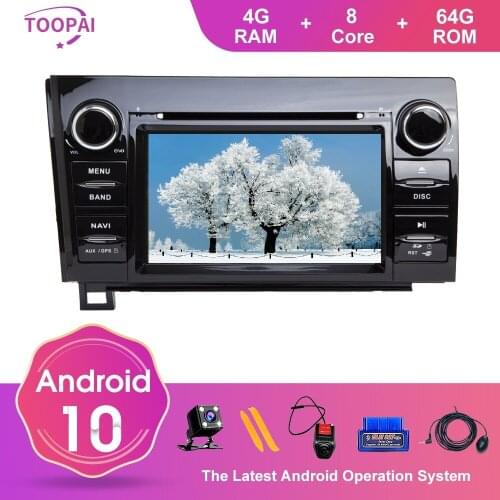 TOOPAI Android 10 For Toyota Tundra Sequoia 2007-2013 Auto Radio Stereo DVD SWC IPS 7" GPS Navigation Car Multimedia Player New