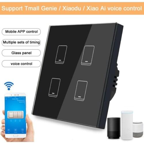 Tuya WiFi Smart Switch EU Switch Smart Home Module WIFI+RF Voice Remote Control Wall Touch Switch Panel Alexa Google 1/2/3Gang