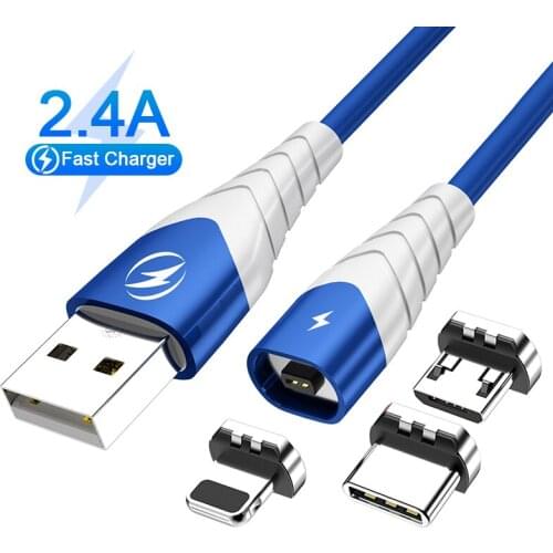 Universal Mobile Phone Charging Cable Magnet Charger Micro USB Type C Quick Charge Wire For iPhone 12 11 Pro Max Xiaomi Huawei
