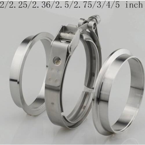 V band Clamp 2/2.25/2.36/2.5/2.75/3/4/5 inch Male/Female V-Band Clamp Flange Kit V-band Turbo Exhaust Pipes Car Accessories