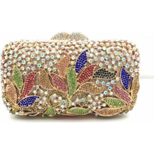 Women colorful Crystal diamond Evening bags Clutch Bag Wedding Party Cocktail clutch purse wallet Rhinestone Handbags Purses