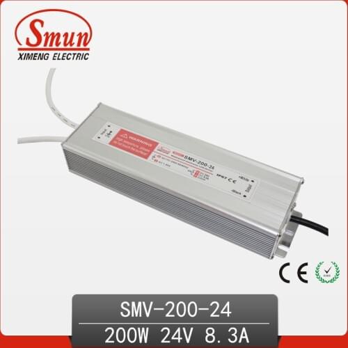 200W 24V 8A IP67 Switching Power Supply Waterproof LED Driver Hot Sale with CE ROHS SMV-200-24