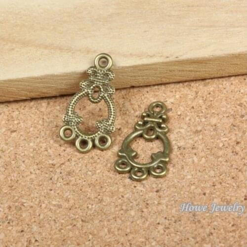 60 pcs Lovely compact frame connector Pendant Antique bronze Zinc Alloy fit Bracelet Necklace Metal Jewelry Findings