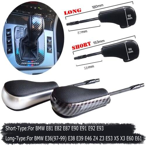 Automatic AT Short Long Gear Stick Car Shift Gear Knob For BMW E81 E82 E87 E90 E91 E92 E93 E36 E38 E39 E46 Z4 Z3 E53 E60 X5 X3