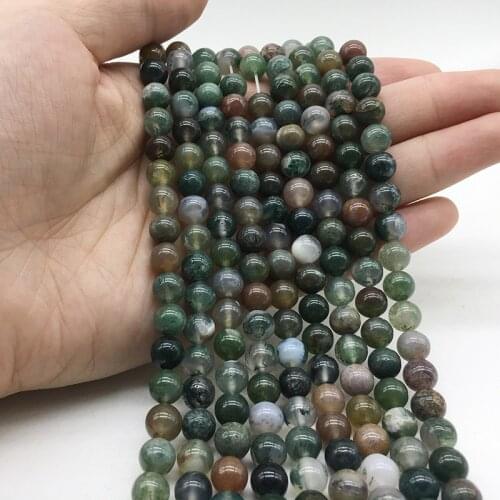 1 Strand Natural India Agates Beads 4-14mm Pick Size Round Stone Spacer Bead Charming Handmade Jewelry Findings For Bracelet DIY
