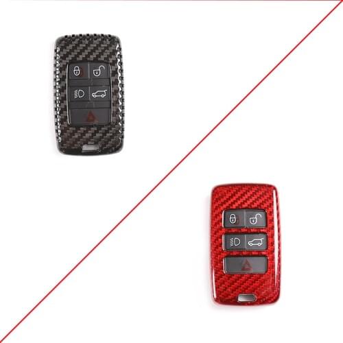 Real Carbon Fiber For Land Rover Discovery sport LR5 L462 For Range Rover Sport Vogue Evoque For Jaguar XEXF Car Key Shell Cover