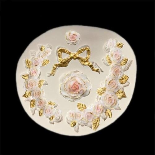 Flower Butterfly Knot Fondant Cake Decoration Mold Candy Chocolate Silicone Molds Biscuits Embossed Mould Cake Baking Tools