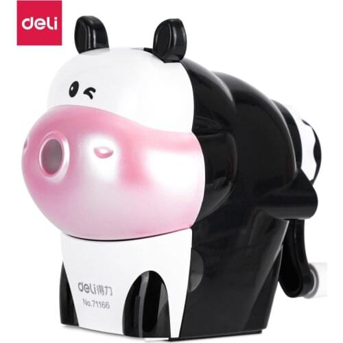 Deli 71166 cattle Zodiac pencil sharpener Cartoon Student Pencil Sharpener Pencil Sharpener cow Pencil Sharpener stationery