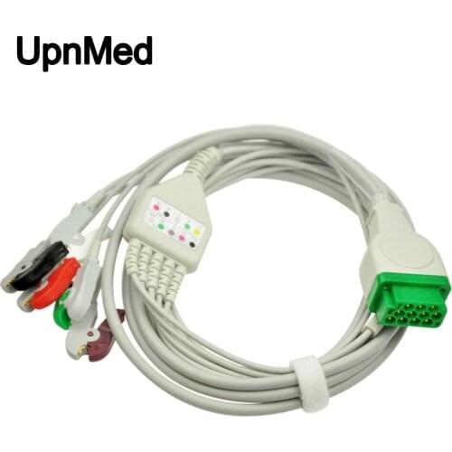 GE 11 Pin One Piece 5 Lead ECG Cable,Clip,AHA