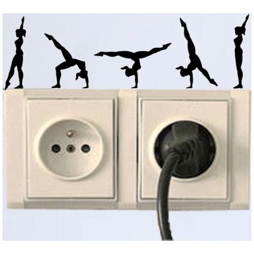 Gymnast Performing Walk Over Fashion Wall Sticker Switch Decal Vinyl 6SS0114
