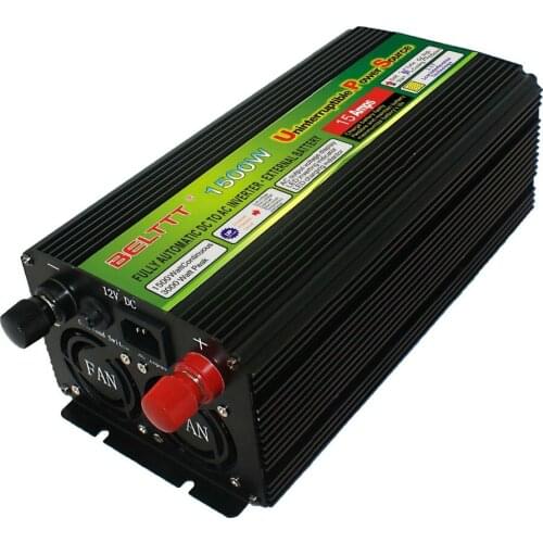 Lcd display solar power inverter 1500W power inverter adapter with charger UPS ac output power bank for home