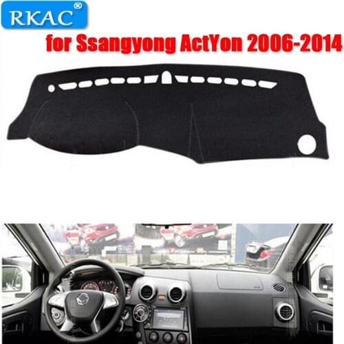 RKAC for Ssangyong ActYon 2006-2014 Dash Mat Dashmat Black Carpet Car Dashboard MAT Sunscreen insulation left hand drive