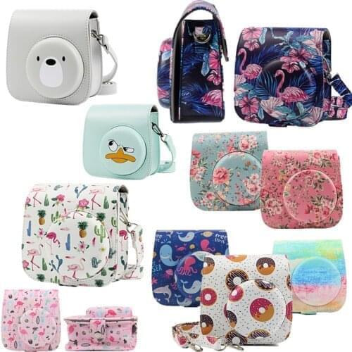 Leather Camera Strap Bag Case Cover Pouch Protector Shoulder Strap For Polaroid Photo Camera For Fuji Fujifilm Instax Mini8 8+ 9