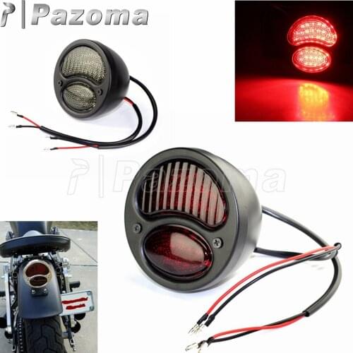 PAZOMA Motorcycle LED Tail Light For Harley Chopper Bobber Cafe Racer Vintage Rear Stop Lamp Brake Light 1928-1931 Ford Model A