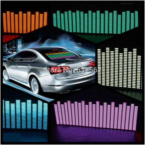 OKEEN 90*25 cm 5 Colour Music Rhythm EQ Car Sticker Music Equalizer on Car Windshield glass LED Sound Music EL Sheet Stickers
