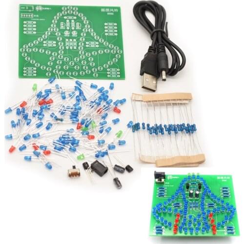 DIY electronice kit LED Wind chimes sodering project blue led Swinging wind chimes 3-5v input