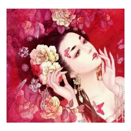 Needlework, Cross stitch,14CT Unprinted Embroidery kits Art The Tang Dynasty Beauty people Cross-Stitching,DIY Handmade decor