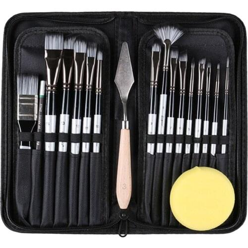 Professional Artist Paint Brush Set of 19 Painting Brushes Kit for Kids Adults Fabulous for Watercolor Fabric for Beginners