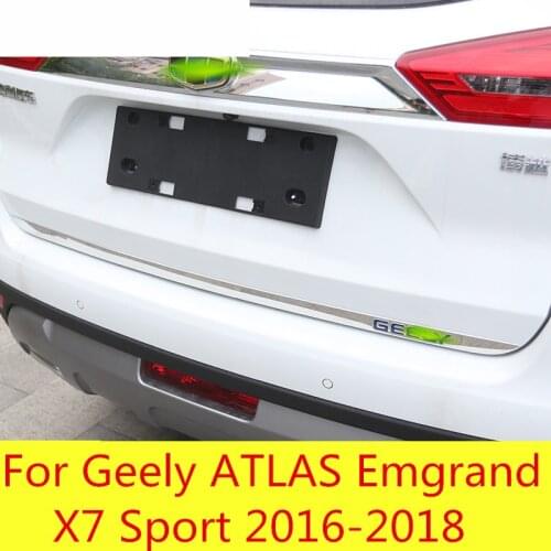 Trunk Rear Trim Cover Rear Bumper Protector Sill Car Tail Door Trim car Accessories For Geely ATLAS Emgrand X7 Sport 2016-2018