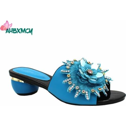 Sky Blue Color Special Arrivals 2021 Summer High Quality Italian Women Shoes can Matching Bag Nigerian Ladies Shoes for Wedding