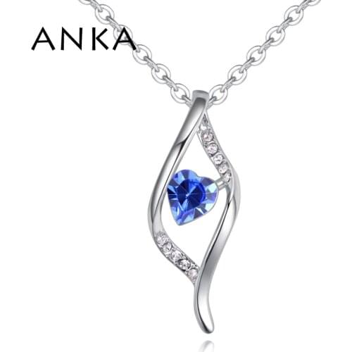 ANKA Simple Cute Heart Crystal Pendant Necklace Costume Jewelery For Women Custom Necklace Crystals from Austria #132487