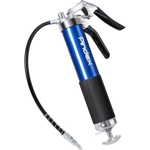 One-handed Grease Gun 6000 PSI with Flexible Hose Hand Lever Grease Gun Spray Gun with 400 g Cartridge Blue