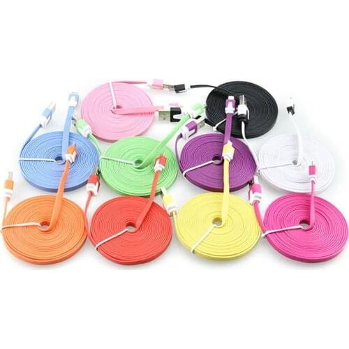 Flat noodle charge charging Cable 8pin for iphone 6 7 8 x xs iphone7 1m 2m 3m Type C for samsung note Lg G5 Nexus 5 300pcs/lot