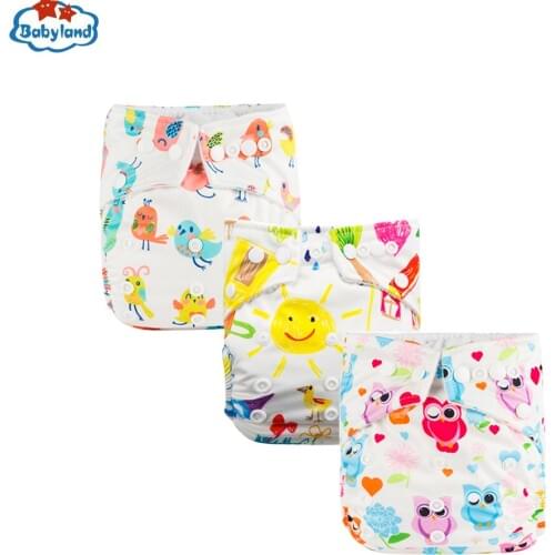 Save Money Babyland Diapers 5pcs Washable Cloth Nappy Baby Reusable Diaper Covers My Choice Prints Dry Microfleece Nappy Pocket