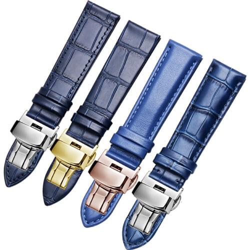 Blue Cow Leather Strap Suitable For Fiyta Citizen Mens Genuine Leather Watchband 14 15 16 17 18 20 21 22 23 24mm