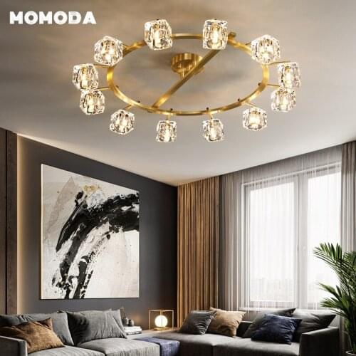 Luxury Ceiling Lights Modern Brass Crystal Lustre Indoor Lighting Home Decoration Kitchen Bedroom Living Room Gold Lamp