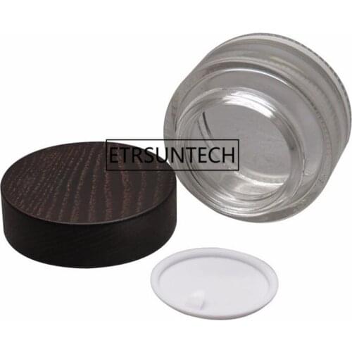 30g glass empty bottle glass jar with bamboo cap glass cream bottle cosmeitc makeup jars Pot F1617