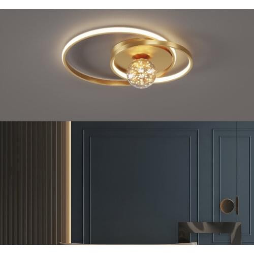 Luminaire Gold&Black LED Ceiling Light Home Decoration Minimalist Lustre Lamp For The Kitchen Living Dining Room Bedroom Fixture