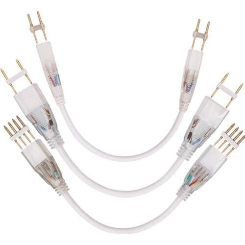 LED RGB Strip Straight Connectors RGB Corner Middle Connectors 2pin/4pin 6mm/12mm/15mm with Double Plug 25cm Extension Cable