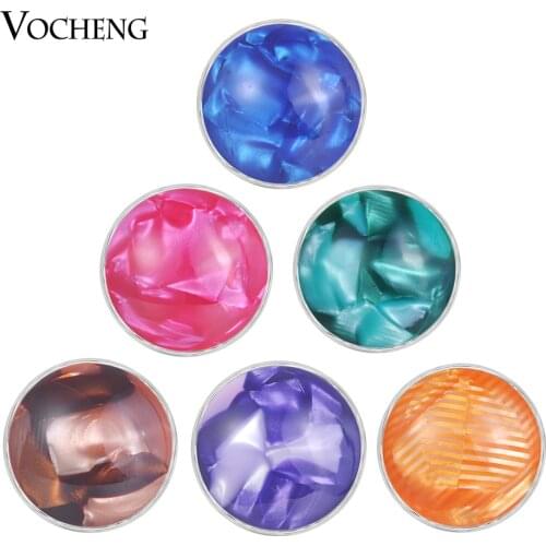 Vocheng Ginger Snap Charms Shells in the Button Resin Material Interchangeable Jewelry 18mm 8 Colors Vn-1846