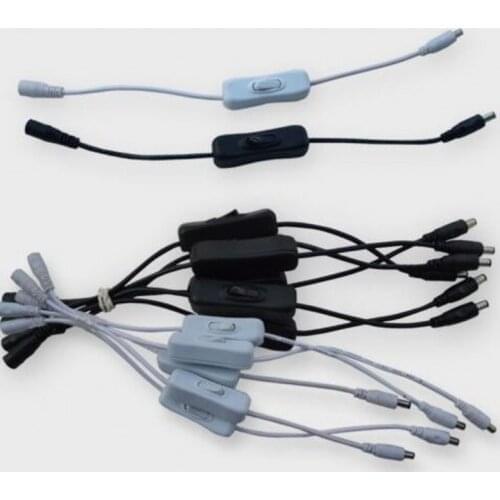 DC power switch 5.5 X 2.1mm DC Power Connector Male Plug to Female adapter black DC5-24V