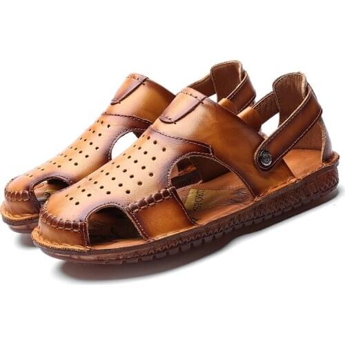 Zapatos zapatillas para work outdoor zomer man heren mens slippers mens ete de sandals 2020 leather homme running mesh herren