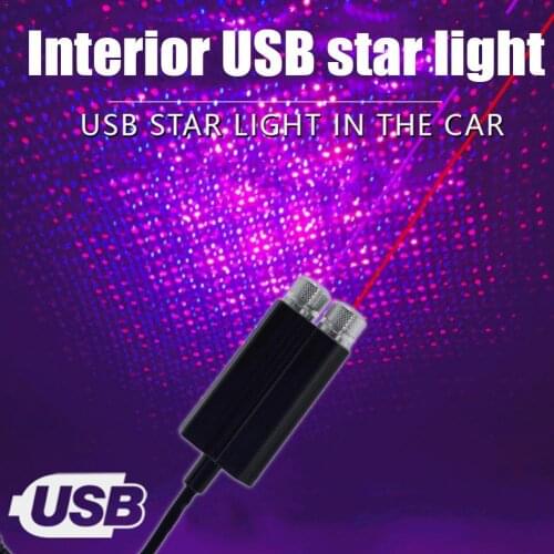 Car Roof Star Light Interior LED Starry Atmosphere Decoration Decor Night Galaxy Ambient Home Lights USB Projector K5Z9
