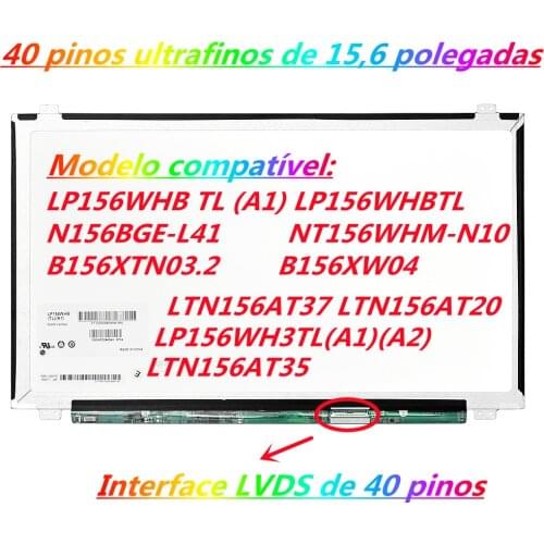 15.6 Inch Laptop Lcd Screen LTN156AT35 LP156WH3 TLA1 TLA2 LTN156AT20 NT156WHM-N10 1366*768 LVDS 40 Pins
