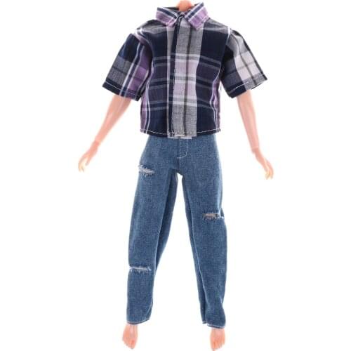 2PCS/Set Fashion Lifestyle Short sleeves T-shirt Pants Boys Suit For 1/6 Ken Doll Clothes Doll Accessories Gifts